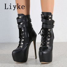 Platform High Heel Laced Boots