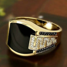 Classic Inlaid Black Stone Zircon Ring