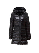 Long Ultra Light Down Jacket With Hood