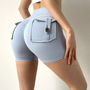 High Waist Sport Shorts With Pockets