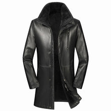 Fur Integrated Leather Mid-length Jacket
