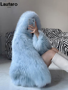 Shaggy Hairy Thick Warm Soft Colored Faux Fur Jacket