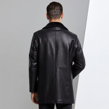 Fur Integrated Leather Mid-length Jacket
