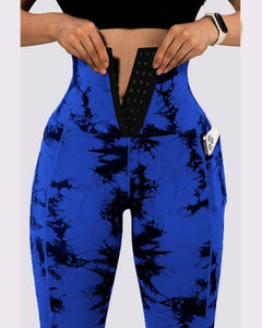 Tie Dye Print Tummy Control High Waist Yoga Pants