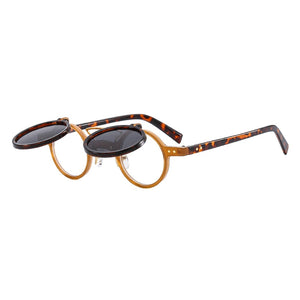 Popular Flip Up Retro Small Round Metal Sun Glasses