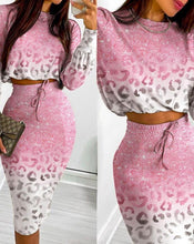 Printed Long Skirt & Long-sleeve Top Set