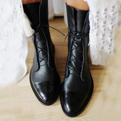 Patent Leather British Style Pointed Toe Boots