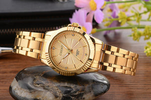 Classic Delicate Rhinestone Couple's Stainless Steel Watches