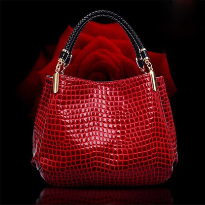 Designer Crocodile Print Two-strap Purse