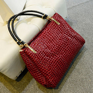 Designer Crocodile Print Two-strap Purse