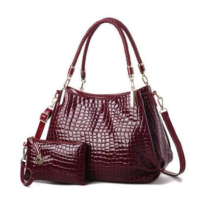 Designer Crocodile Print Two-strap Purse