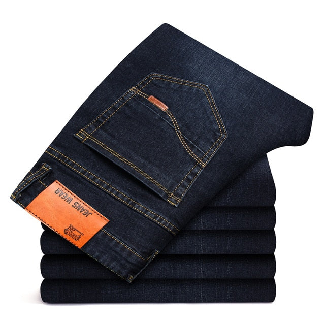 Business Style Slim Fit Straight Jeans