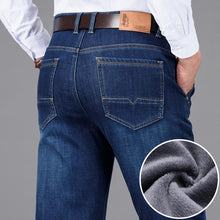 Classic Style Winter Warm Business Jeans