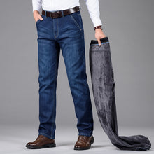 Classic Style Winter Warm Business Jeans