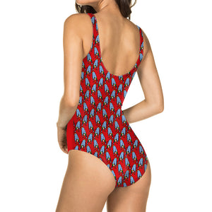 Colorful Print One Piece Bathing Suit