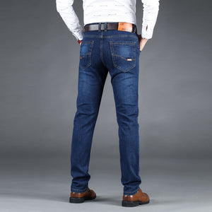 Business Style Slim Fit Straight Jeans