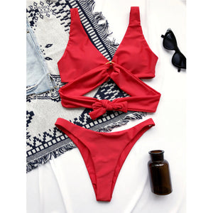 2 Pce Solid Color Bikini Set