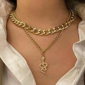 17KM Multi-layered Snake Chain Necklace