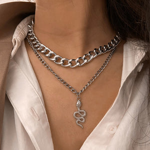 17KM Multi-layered Snake Chain Necklace