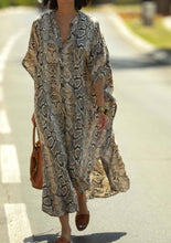 Beach Print Snake Skin Swimsuit Long Cover Up