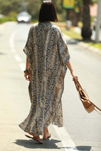 Beach Print Snake Skin Swimsuit Long Cover Up