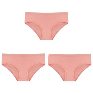 3PCS/Set Cotton Solid Color Low-Rise Panties