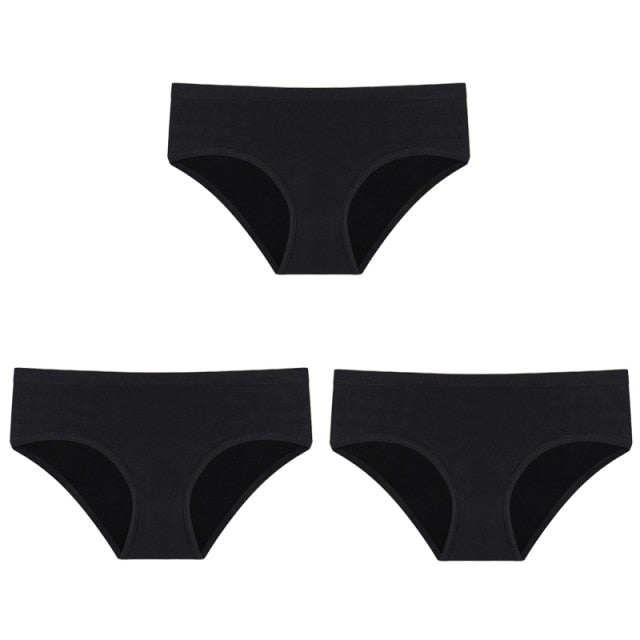 3PCS/Set Cotton Solid Color Low-Rise Panties
