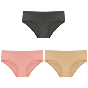 3PCS/Set Cotton Solid Color Low-Rise Panties