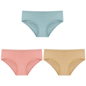 3PCS/Set Cotton Solid Color Low-Rise Panties