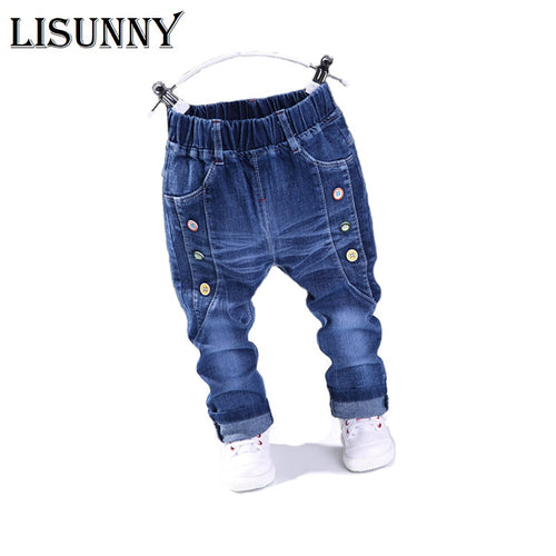 Color Buckle Elasticity Jeans