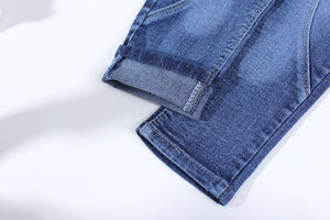 Color Buckle Elasticity Jeans