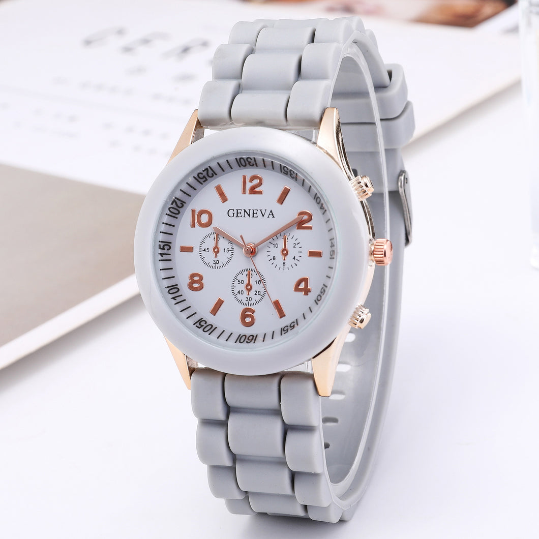 Classic Style Geneva Jelly Macaron Silicone Watch