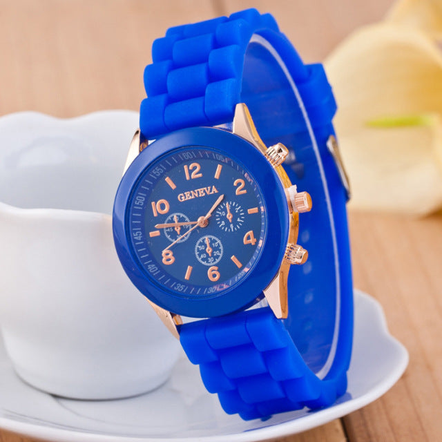 Classic Style Geneva Jelly Macaron Silicone Watch