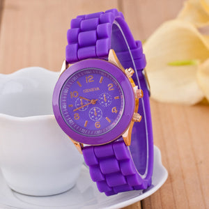 Classic Style Geneva Jelly Macaron Silicone Watch