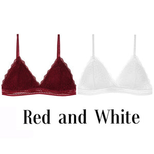 French Style Triangle Cup Deep V Wireless Soft Thin Seamless Bra