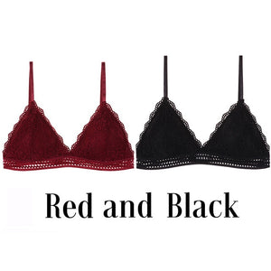 French Style Triangle Cup Deep V Wireless Soft Thin Seamless Bra