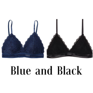 French Style Triangle Cup Deep V Wireless Soft Thin Seamless Bra