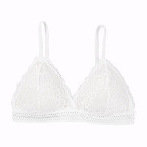 French Style Triangle Cup Deep V Wireless Soft Thin Seamless Bra