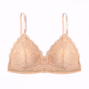 French Style Triangle Cup Deep V Wireless Soft Thin Seamless Bra