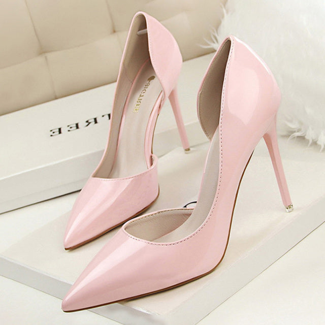 BIGTREE Patent Leather Pump Stilettos