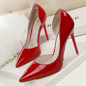 BIGTREE Patent Leather Pump Stilettos