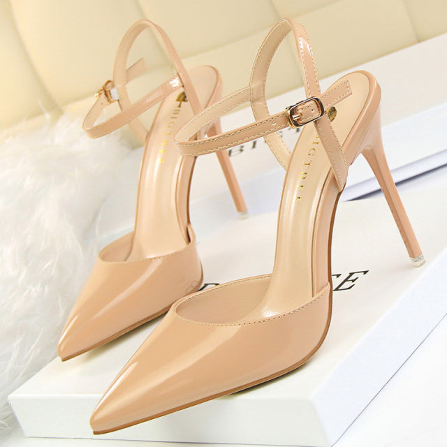 BIGTREE Patent Leather Pump Stilettos