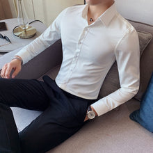 British Style Long Sleeve Business Slim Fit Dress Shirt