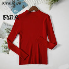 Bornladies Basic Turtleneck Knitting Bottoming Warm Sweaters