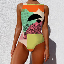 Colorful Print One Piece Bathing Suit