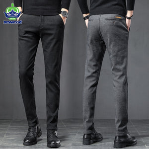 Business Dress Elastic Waist Frosted Fabric Pants