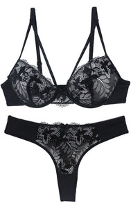 Lace Intimate Push up Bra and Thong Set