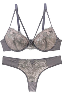 Lace Intimate Push up Bra and Thong Set