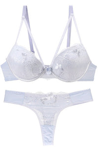 Lace Intimate Push up Bra and Thong Set