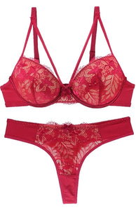 Lace Intimate Push up Bra and Thong Set